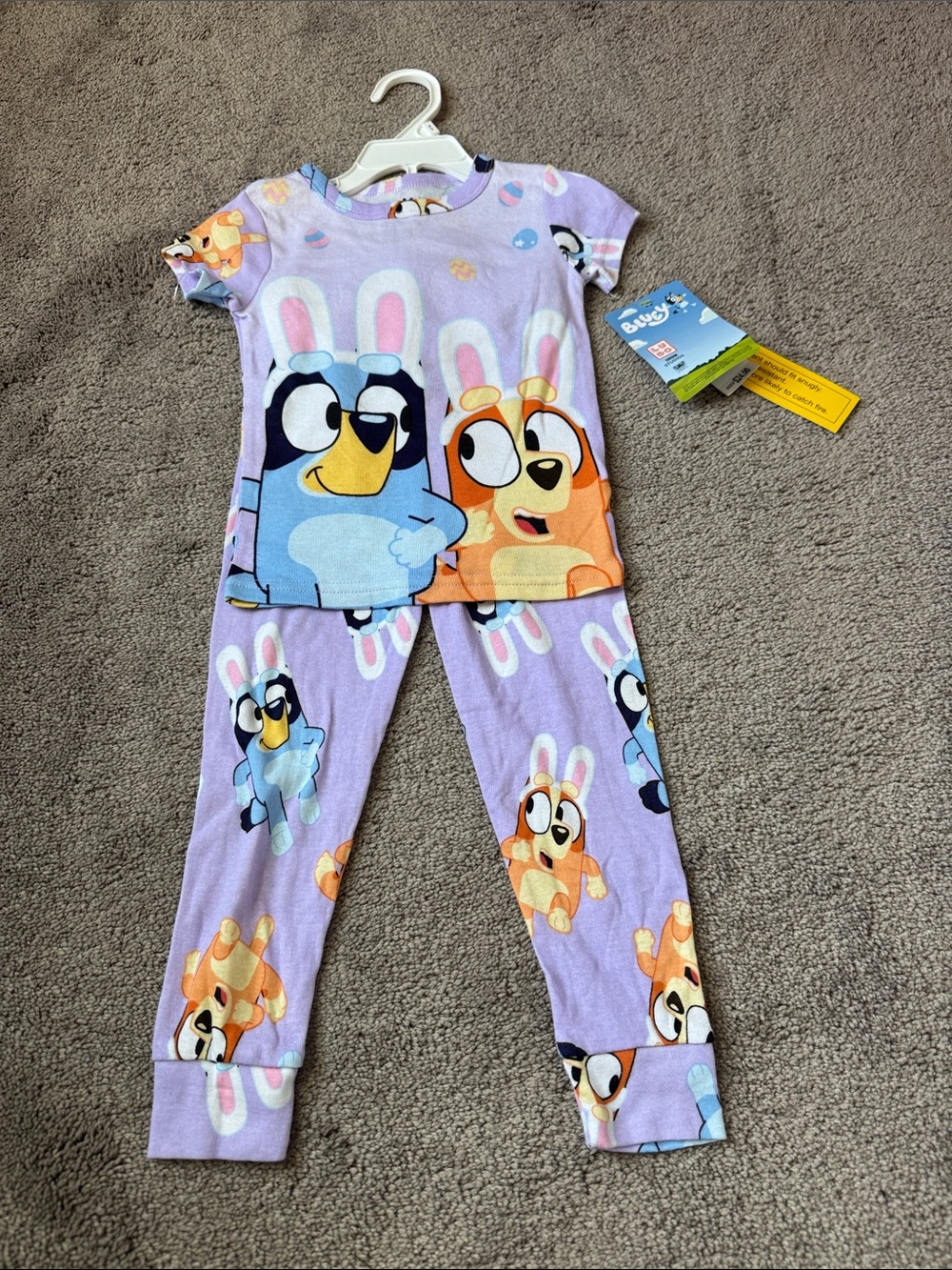 Bluey Toddler Pajama Set Purple Graphic Sleepwear 2 Piece SIZE 4T NWT